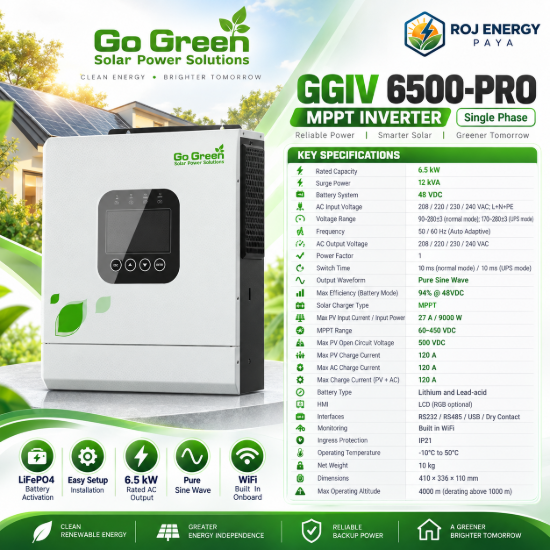 تصویر  اینورتر Go Green Solar Power Solutions مدل GGIV 6500-PRO